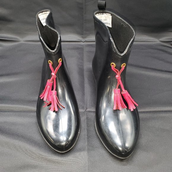 Capelli New York Black Flat Rain Boots Women's Pull On - Picture 1 of 5